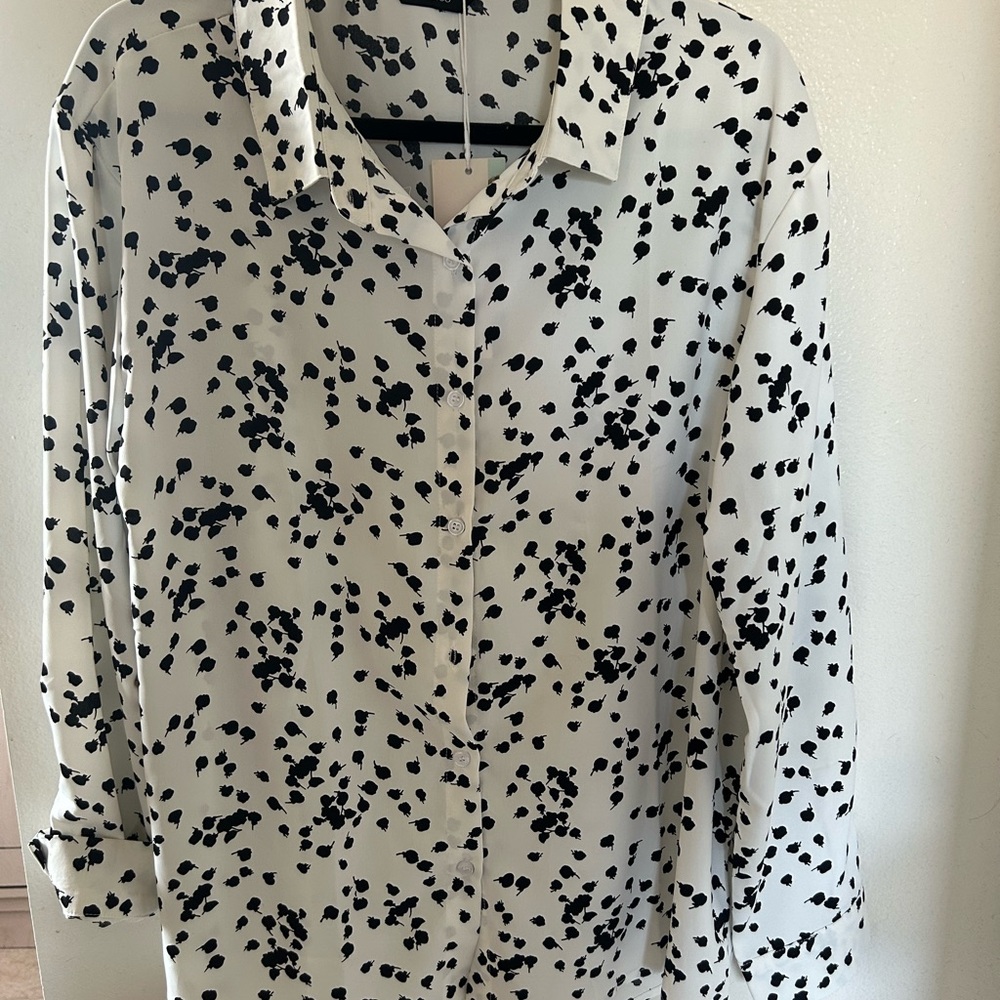Black and White Polka Dot Blouse